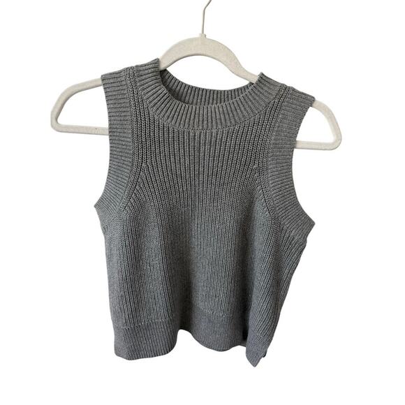 525 DEMI: HIGH CREWNECK COTTON TANK - Grey - XS - Picture 2 of 4